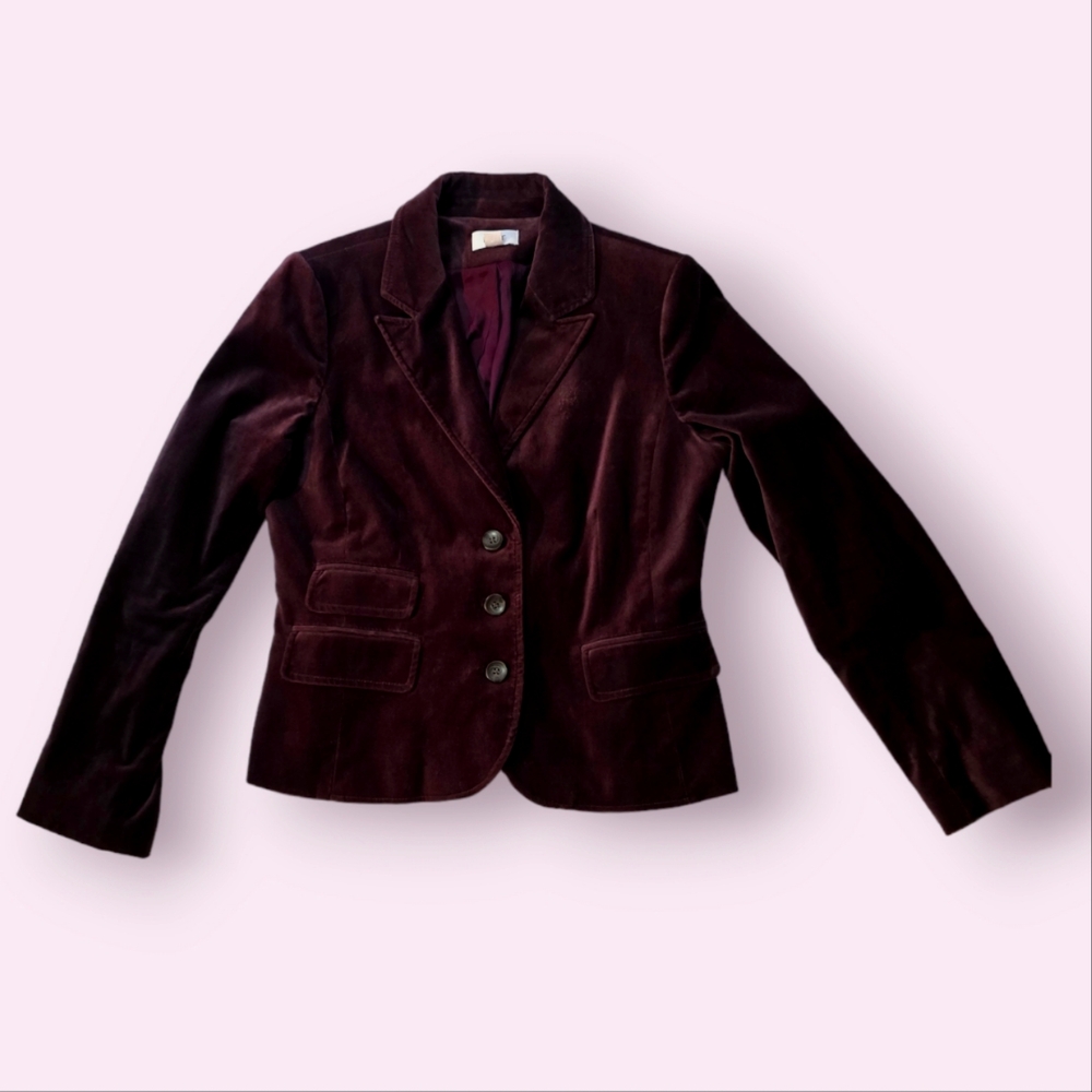 Funky Ann Taylor Loft purple cotton/suede feel with beautiful details.